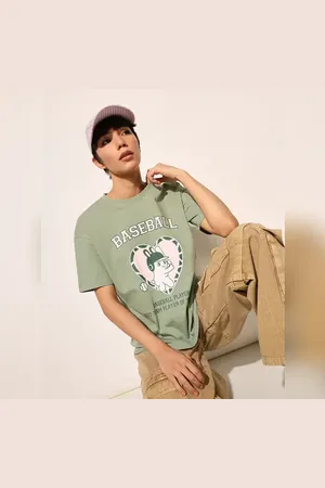 ONLY Green Printed Cotton T-shirt