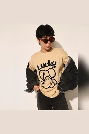 ONLY Beige Printed Cotton T-shirt