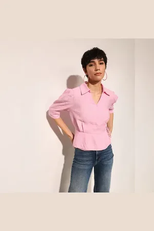 ONLY Pink Cropped Wrap Top