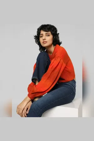 ONLY Red Cropped Pullover