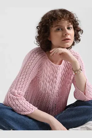 ONLY Light Pink Crochet Pullover