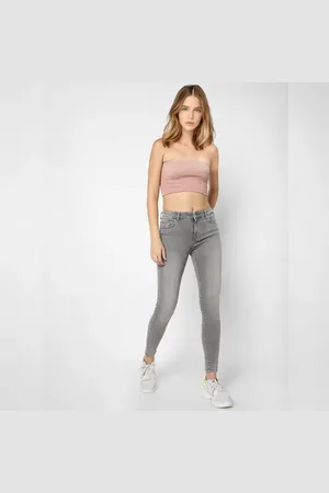 ONLY Grey Mid Rise Skinny Fit Jeans