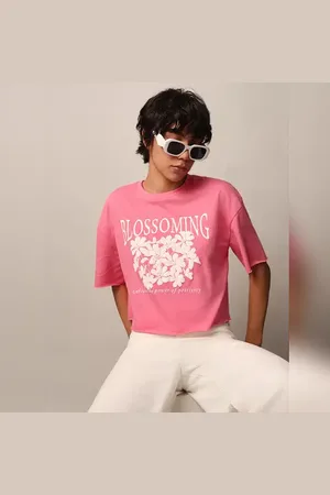 ONLY Pink Floral Boxy Fit Cropped T-shirt