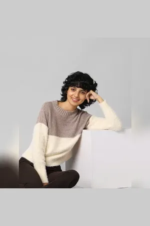 ONLY Brown Colourblocked Pullover