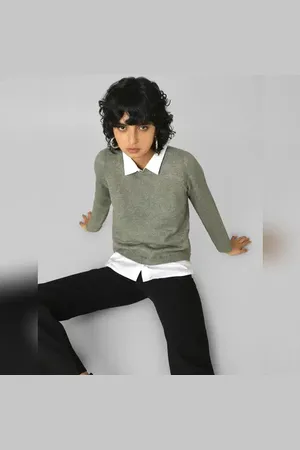 ONLY Green Shirt-Insert Pullover