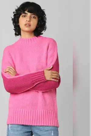 ONLY Pink Colourblocked Pullover