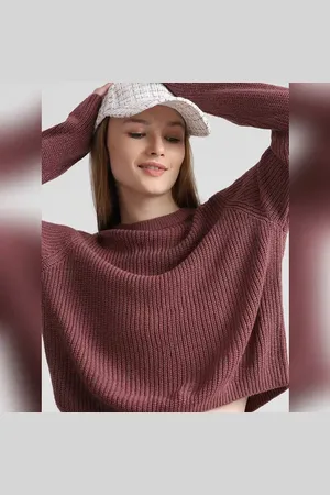 ONLY Rose Brown Rib-Knit Pullover