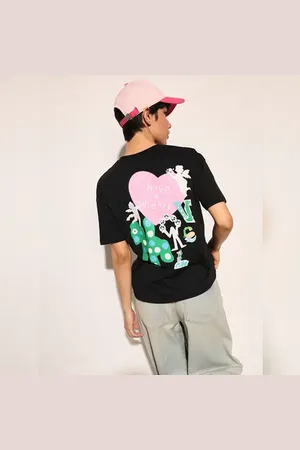 ONLY Black Printed Cotton T-shirt