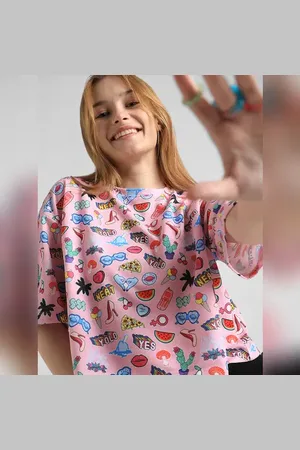 ONLY Pink Abstract Print T-shirt