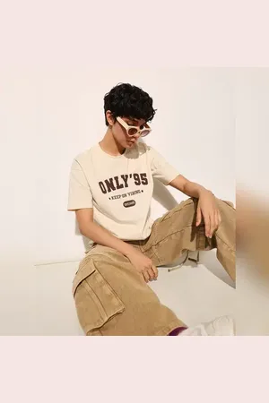ONLY White Printed Cotton T-shirt