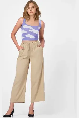 ONLY Beige Textured Pants