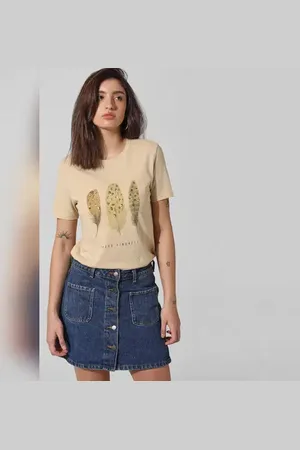 ONLY Beige Sequin Printed T-shirt