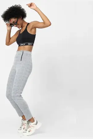 ONLY Grey Checks Leggings