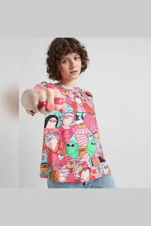 ONLY FLABJACKS Pink Printed Cotton T-shirt