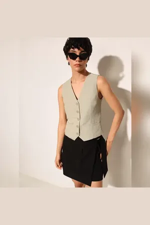 ONLY Beige Linen Waistcoat