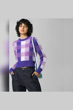 ONLY Purple Check Pullover
