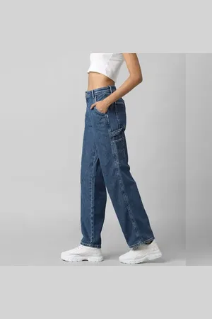 ONLY Blue High Rise Carpenter Fit Jeans