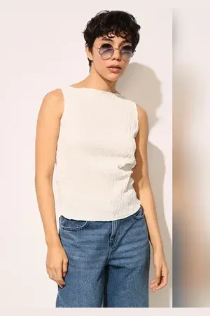 ONLY White Boat Neck Top