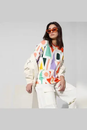 ONLY Multi-Colour Printed Oversized T-shirt