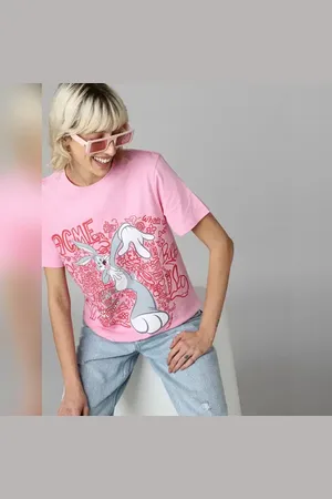 ONLY X Looney Tunes Pink Printed T-shirt