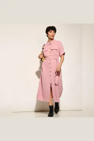 ONLY Pink Cotton Shirt Dress