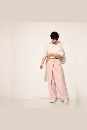 ONLY Pink High Rise Belted Pants