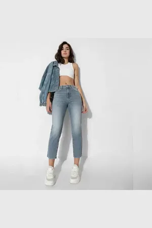 ONLY Blue Light Washed Cropped Slim Fit Jeans