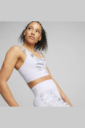 Nike Yoga Alate Luxe strappy light support sports bra in lilac
