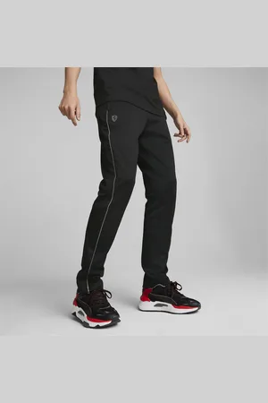 Ferrari men's cycling trousers with reflective elements, training trousers  with logo patch, sports trousers 270055042 BLK black