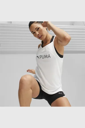 Puma Training Evoknit cropped seamless vest top in charcoal grey