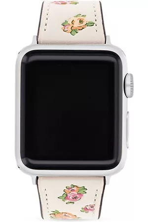 Coach Apple Watch Canvas Strap - Red/Brown