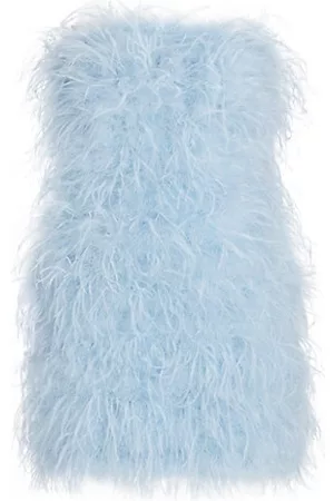 Lamarque Triana Strapless Ostrich-Feather Mini Dress