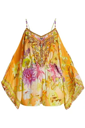 Camilla Women Jumpsuits - How Does Your Garden Grow Silk Floral Romper