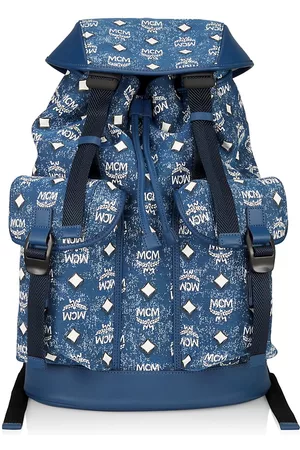 Mcm Medium Aren Shoulder Bag - Blue