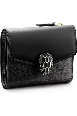 Bvlgari Wallets & Card Holders - Serpenti Leather Compact Trifold Wallet
