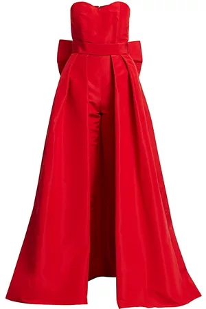 Alexia Maria Women Jumpsuits - Convertible Bow-Embellished Silk Faille Jumpsuit