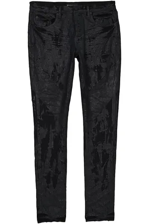 P001 LOW RISE SKINNY JEAN - Black Overspray