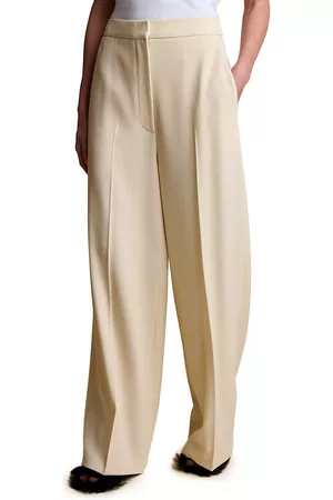 Get Wide Leg Stretch Wool Trousers at  3995  LBB Shop