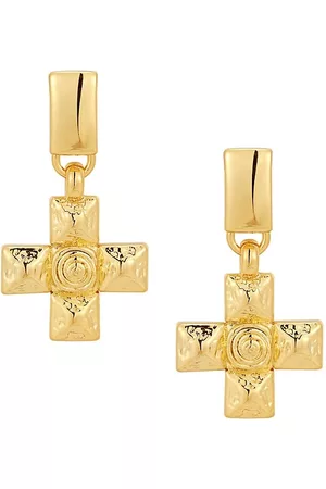 Open Cross Gold Earring Charms  Oliver Smith Jeweler