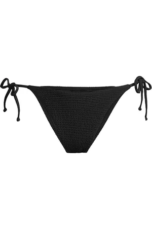 Milly Women's Textured Bikini Bottom - Black - Size Large