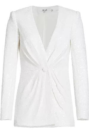 Shop Badgley Mischka Belted Sequin Jacket