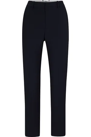 Black Wool Side Tab Dress Pant  Custom Fit Tailored Clothing