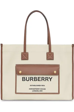 Burberry Mini Freya Monogram Tote Bag - Neutrals