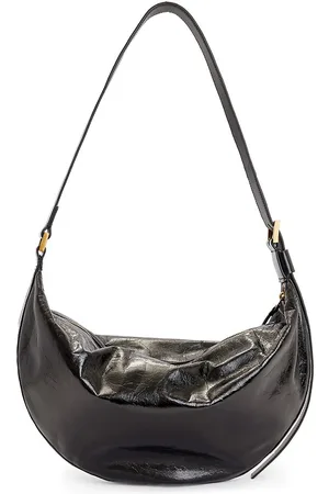 AllSaints Women's Half Moon Leather Crossbody Bag, Black