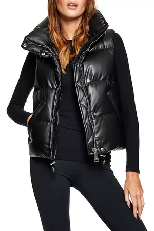 Sam. Isabel Vegan Leather Down Puffer Jacket Black