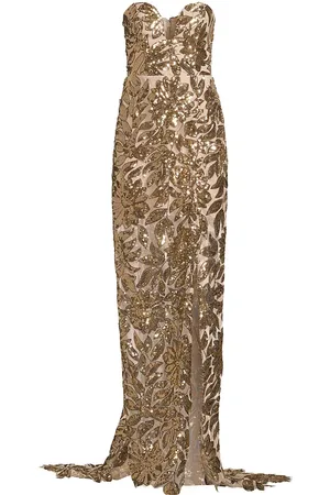 Milly kait discount strapless sequinned gown