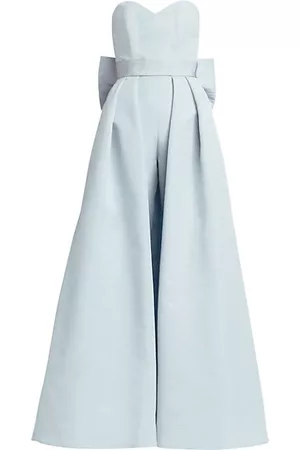 Alexia Maria Women Cargo Skirts - Silk Faille Bow Back Convertible Skirt Jumpsuit