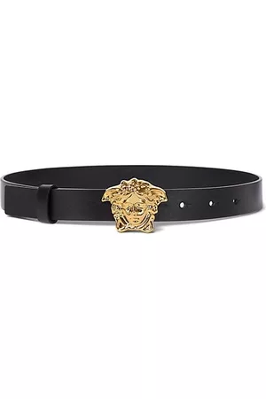 Versace Girls Gold Leather Belt with Logo Buckle – Petit New York