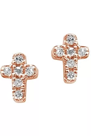 Amazoncom 14k Rose Gold Cross Earrings  Clothing Shoes  Jewelry