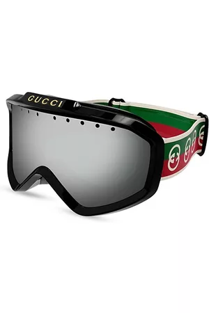 Webbing-Trimmed Acetate Mirrored Ski Goggles